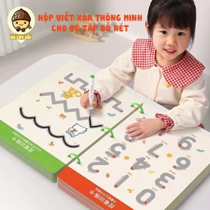 Bộ Sách Tập Tô Vẽ Thông Minh Xóa Được 64 Trang, Sách Tập Viết Cho Bé Kèm Bút Lông Và Mút Xóa
