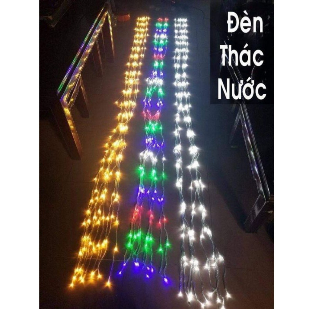 Bộ đèn LED rèm thả hiệu ứng mưa rơi thác đổ Chống nước trang trí ngoài trời