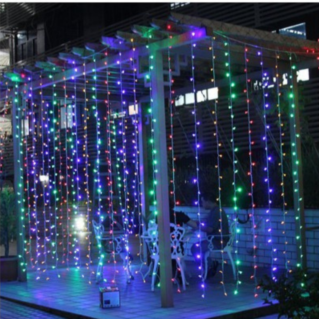 Bộ đèn LED rèm thả hiệu ứng mưa rơi thác đổ Chống nước trang trí ngoài trời
