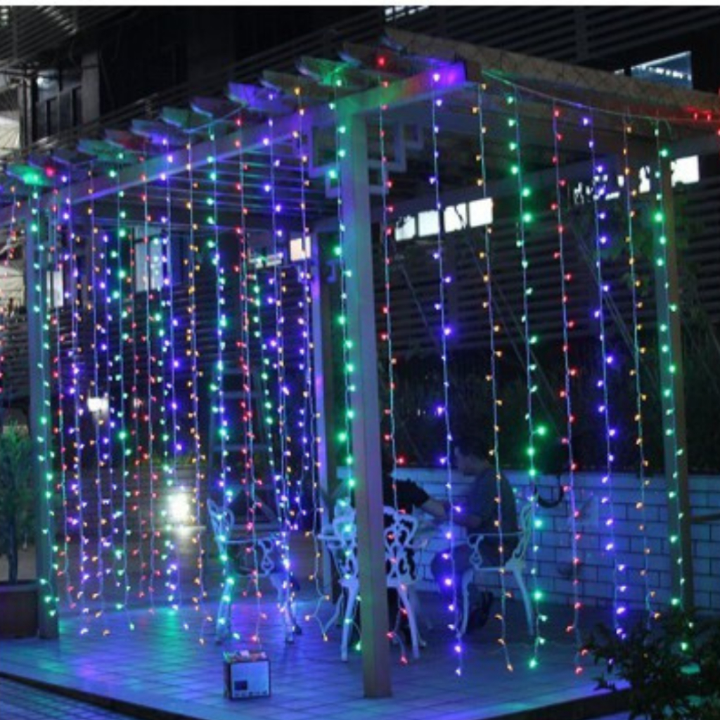Bộ đèn LED rèm thả hiệu ứng mưa rơi thác đổ Chống nước trang trí ngoài trời