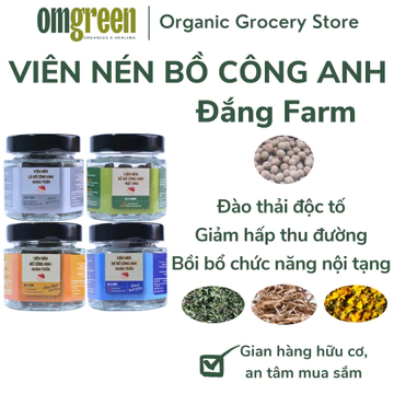 Viên nén bồ công anh hữu cơ Đắng Farm không tạp chất, thanh lọc, giải độc gan, lợi tiểu - OMGREEN ORGANICS