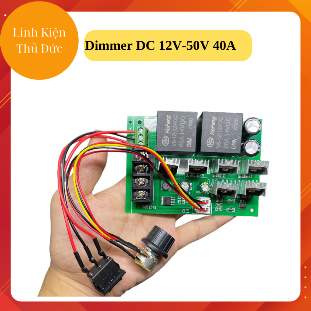 Dimmer DC Điều Khiển Tốc Độ Động Cơ 12V Đến 50V 40A Có Công Tắc ...