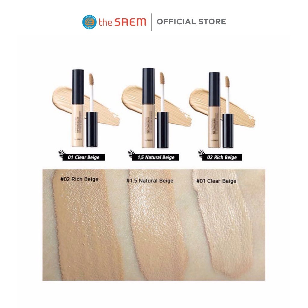 Kem Che Khuyết Điểm Có Chống Nắng Hàn Quốc The Saem Cover Perfection Tip Concealer SPF28/PA++ 6.5g
