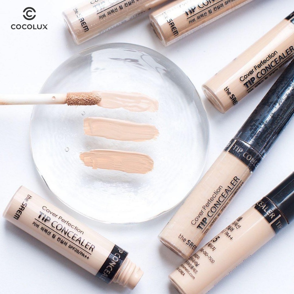 Kem Che Khuyết Điểm Có Chống Nắng Hàn Quốc The Saem Cover Perfection Tip Concealer SPF28/PA++ 6.5g