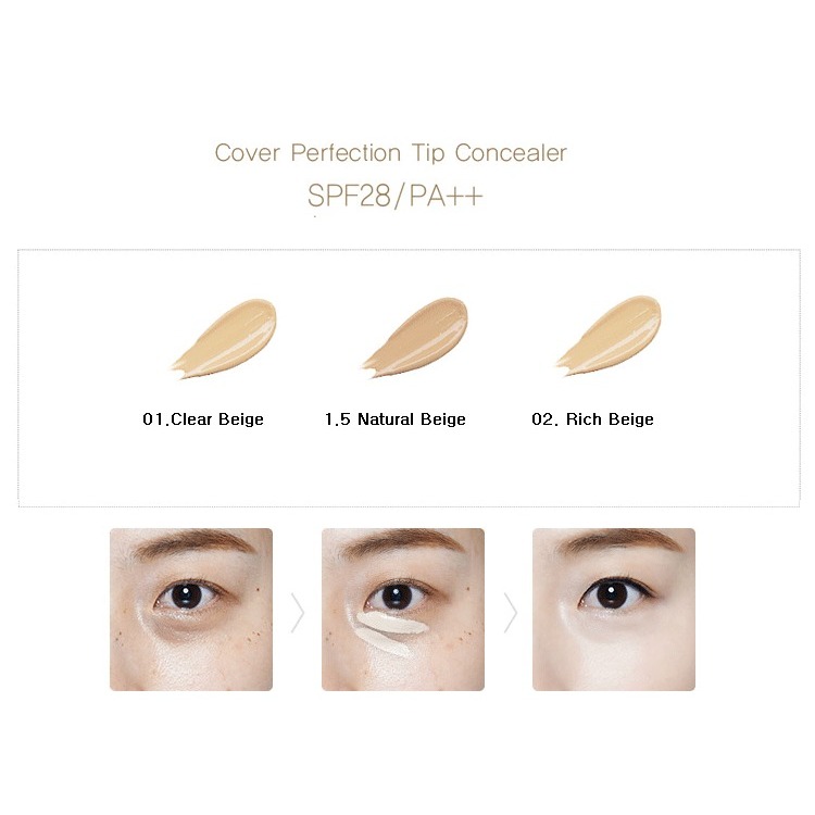 Kem Che Khuyết Điểm Có Chống Nắng Hàn Quốc The Saem Cover Perfection Tip Concealer SPF28/PA++ 6.5g