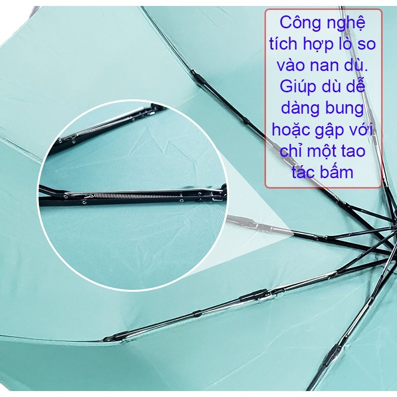 Dù che mưa gấp gọn 2 lớp mở tự động, Dù đi mưa chống tia UV