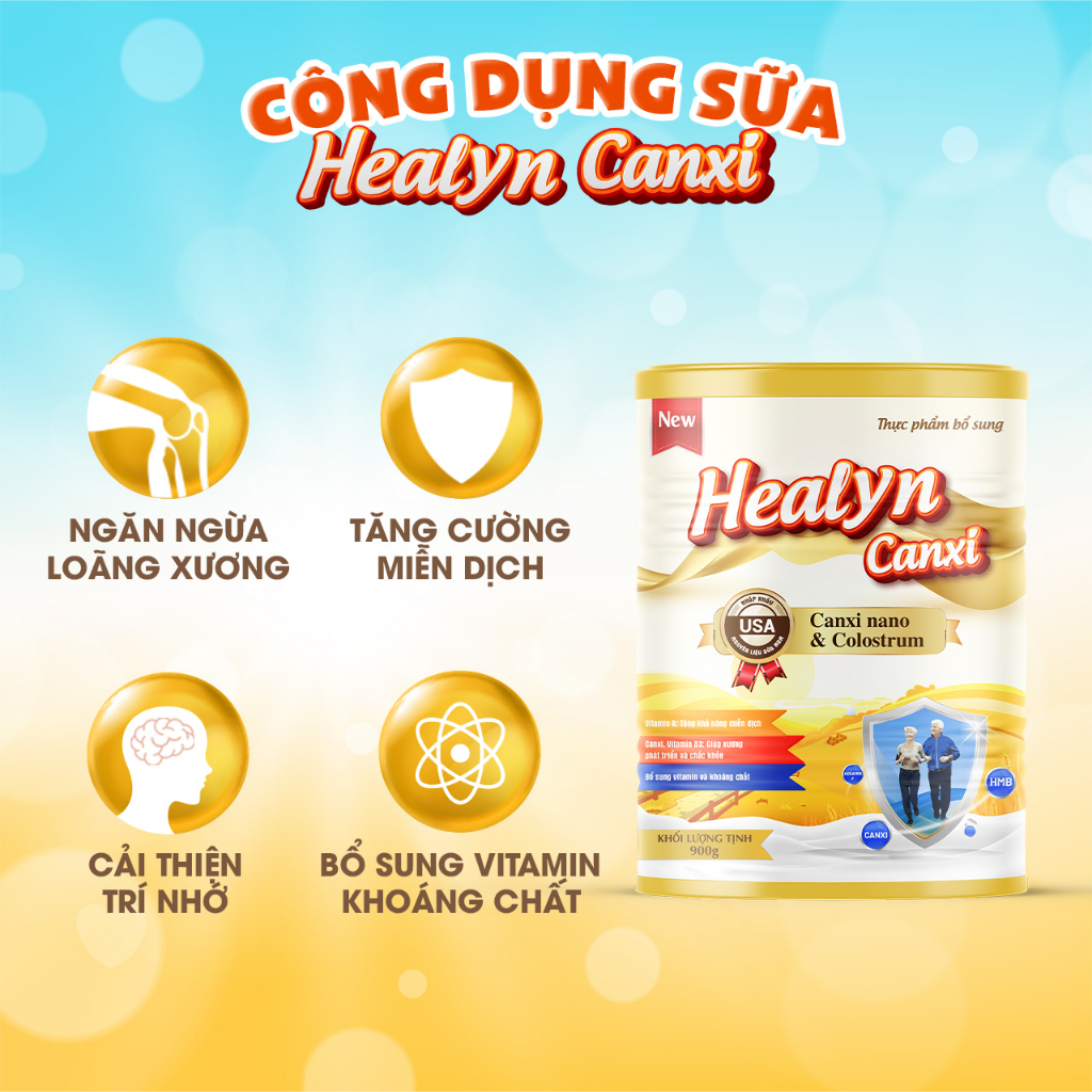 Ảnh COMBO 3 [TẶNG 1] HEALYN CANXI Chắc Khoẻ Xương, Ngăn Ngừa Loãng Xương, Tăng Cường Miễn Dịch - Lon 800g 3