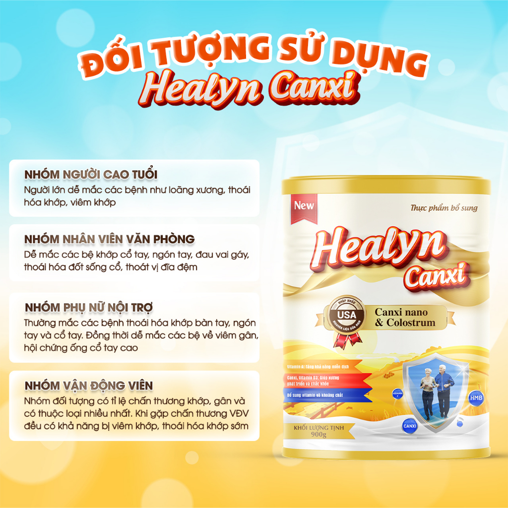 Ảnh COMBO 3 [TẶNG 1] HEALYN CANXI Chắc Khoẻ Xương, Ngăn Ngừa Loãng Xương, Tăng Cường Miễn Dịch - Lon 800g 2