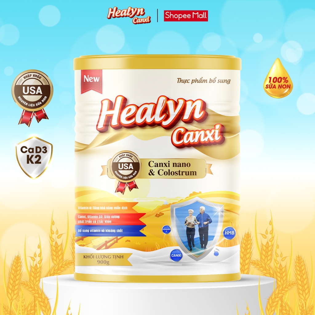 Ảnh Thực Phẩm Dinh Dưỡng HEALYN CANXI Hỗ Trợ Ngăn Ngừa Loãng Xương, Giảm Nguy Cơ Thoái Hoá, Tăng Cường Miễn Dịch - Lon 800g 1