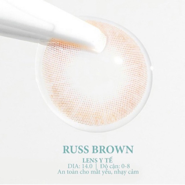 Lens y tế cấp ẩm màu nâu RUSS BROWN 12 tháng Hàn Quốc Gamilens ( Giảm giá 35k khách hàng mới )