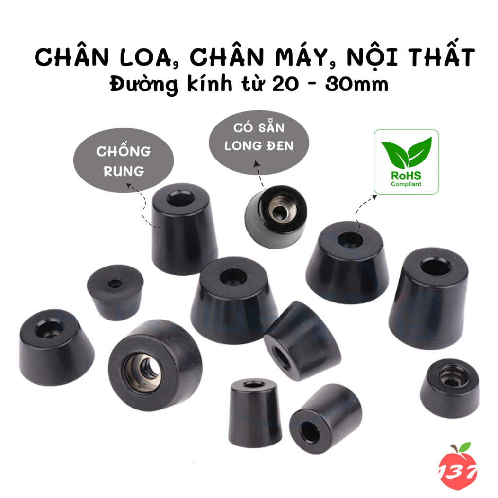 Đế cao su chống rung giảm chấn làm chân loa, chân máy, đồ nội thất ...