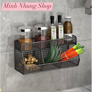 "Kệ Đựng Hành Tỏi và Gia Vị Dán Tường, Tiện Ích, Tặng Miếng Dán Miễn Phí"