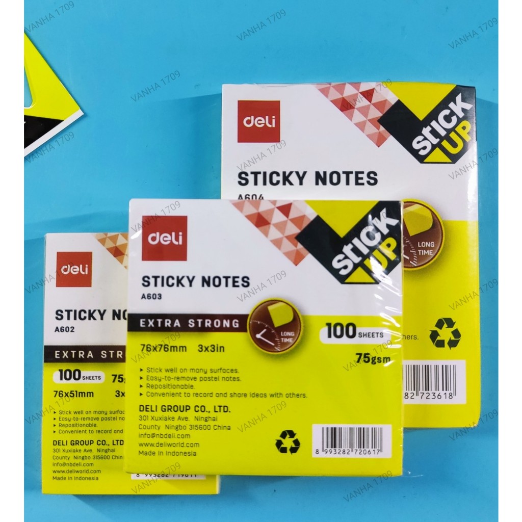 DELI A002/602 & A003/603 STICKY NOTEs tập giấy ghi chú, giấy ghi nhớ ...