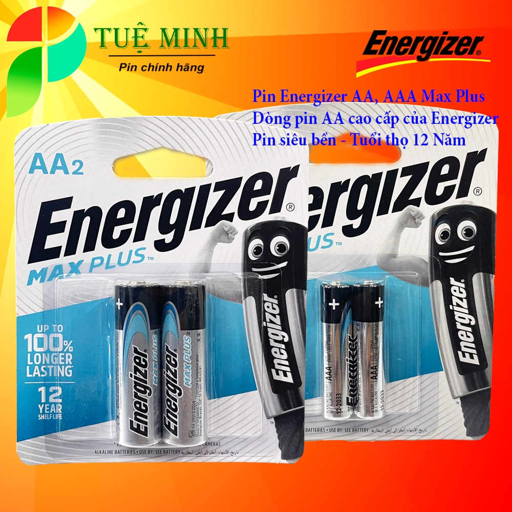 Pin Energizer AA, AAA Max Plus alkaline, dòng cao cấp, tăng 30% dung ...