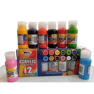 Màu nước Acrylic 30ml WinQ AC-01 - Hộp 12 màu