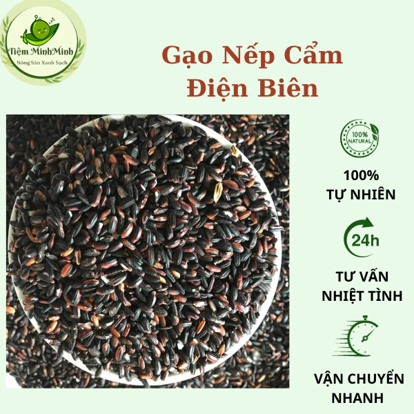 Gạo nếp cẩm Điện Biên hàng mới dẻo thơm, gạo nếp cẩm nấu xôi sữa chua nếp cẩm đóng túi 500g-1kg