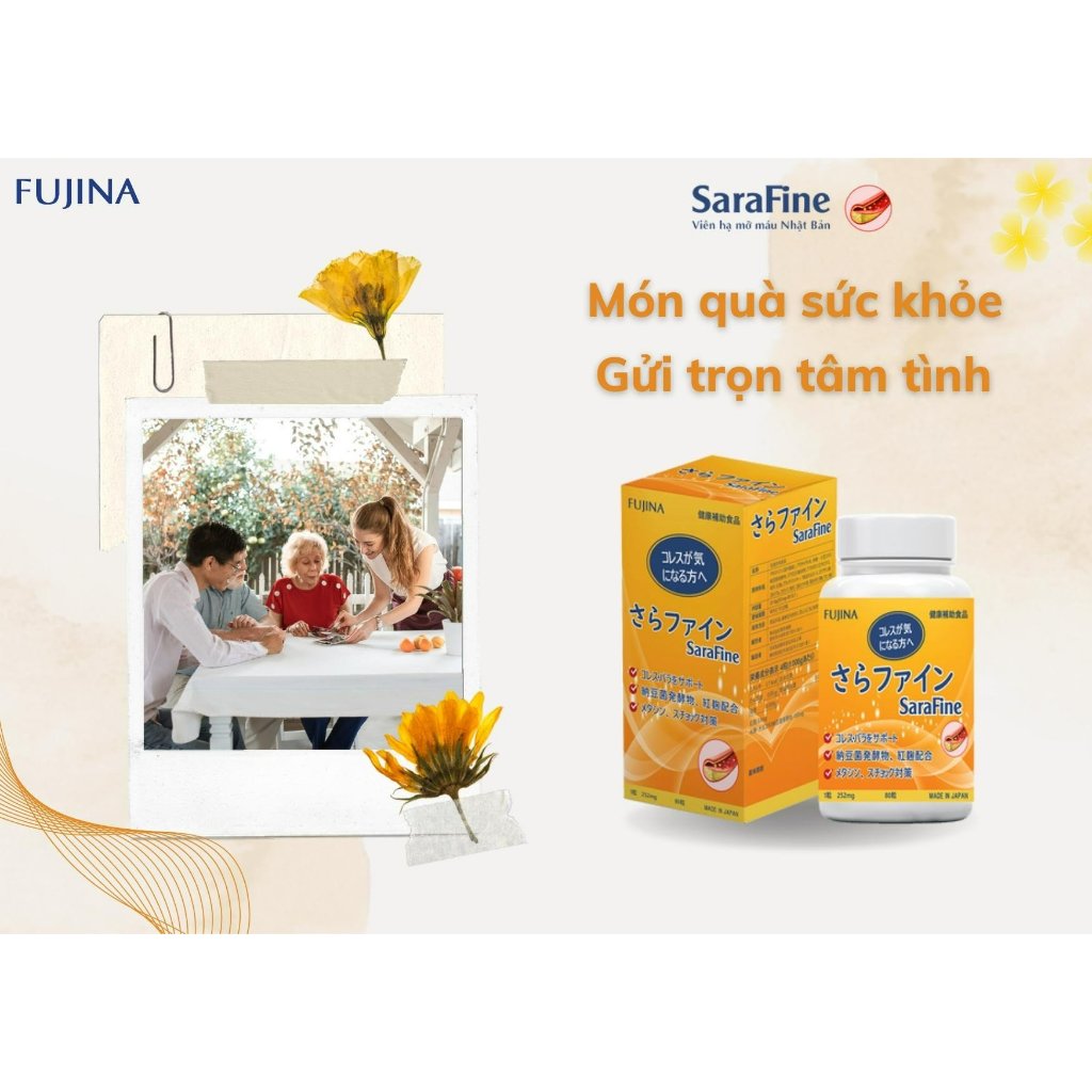 Ảnh Viên hỗ trợ giảm mỡ máu SaraFine Nhật Bản 80 viên, giúp giảm tình trạng gan nhiễm mỡ 1