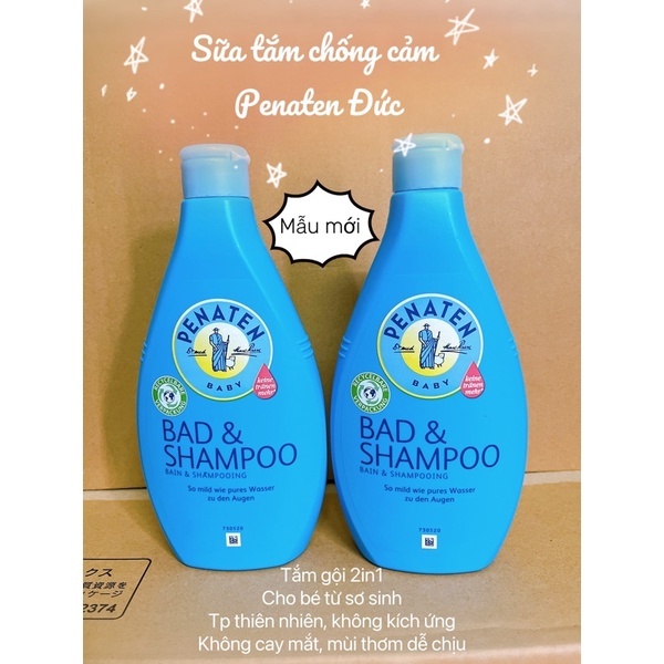 Ảnh Sữa tắm gội Penaten chống cảm cúm Đức xanh dương 400ml 1
