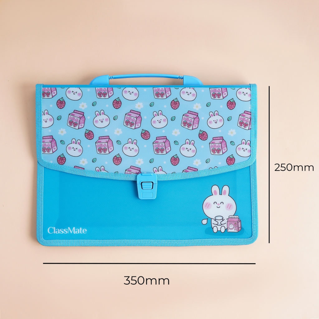 Cặp Học Thêm 2 Ngăn Rabbit CLASSMATE Hình Ngộ Nghĩnh, Chất Liệu Nhựa Nguyên Sinh An Toàn (33x24x8.5cm) CL-SB307