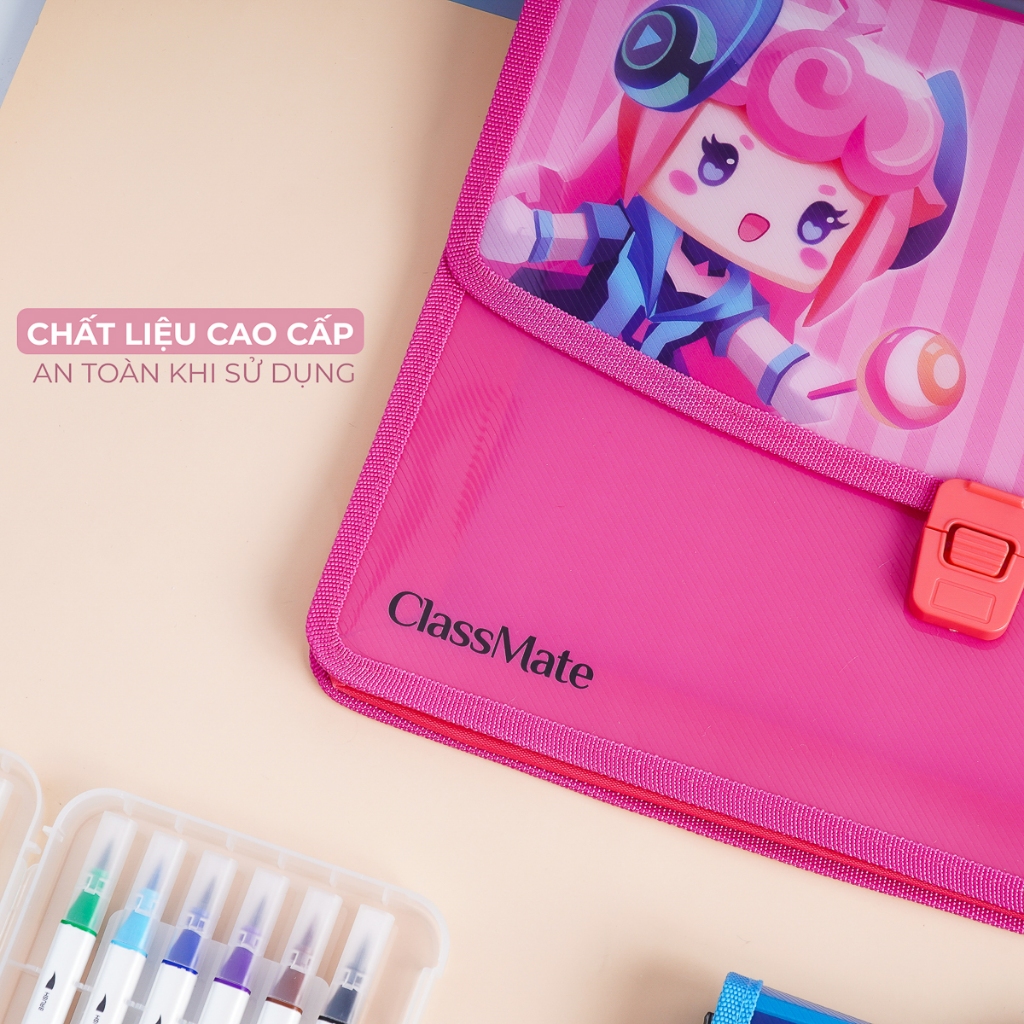 Cặp học thêm 2 ngăn CLASSMATE Thiết Kế Maxtini Dễ Thương, Chất Liệu Nhựa Nguyên Sinh An Toàn CL-SB309 (34,5 x 24 x 10cm)
