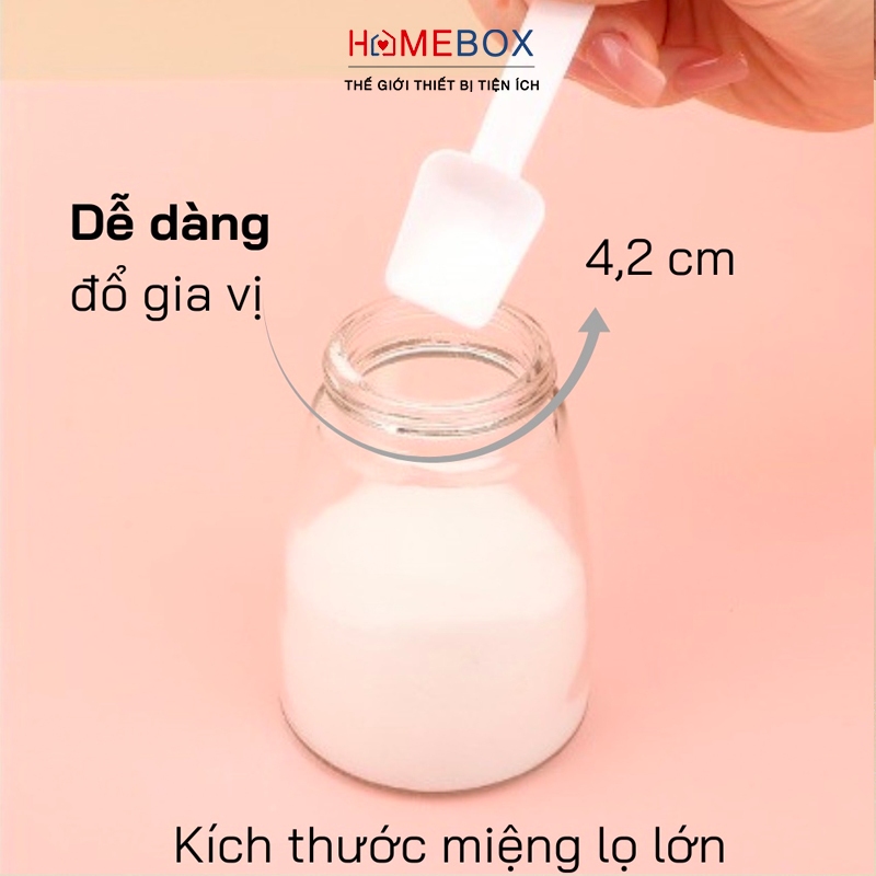 COMBO 5 Lọ Đựng Gia Vị Thủy Tinh Có Nút Bấm Chống Ẩm Dễ Dùng Cho Bếp Gọn Gàng, Hộp Đựng Gia Vị 180ml