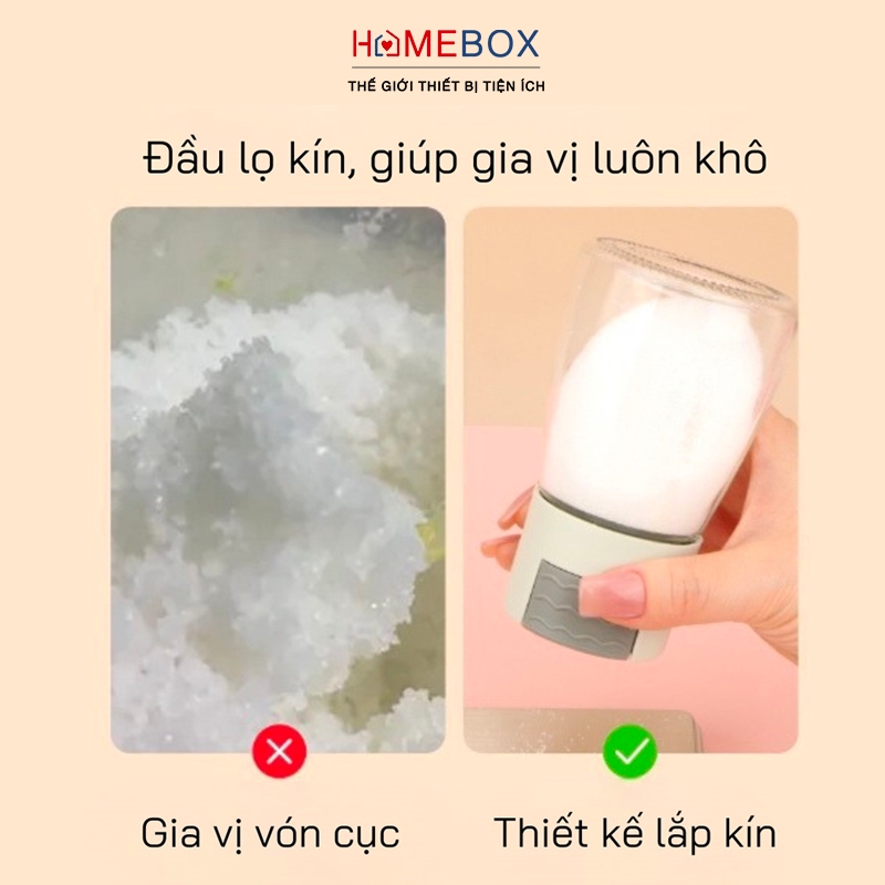 COMBO 5 Lọ Đựng Gia Vị Thủy Tinh Có Nút Bấm Chống Ẩm Dễ Dùng Cho Bếp Gọn Gàng, Hộp Đựng Gia Vị 180ml