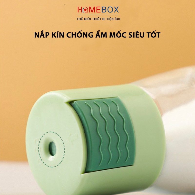 COMBO 5 Lọ Đựng Gia Vị Thủy Tinh Có Nút Bấm Chống Ẩm Dễ Dùng Cho Bếp Gọn Gàng, Hộp Đựng Gia Vị 180ml