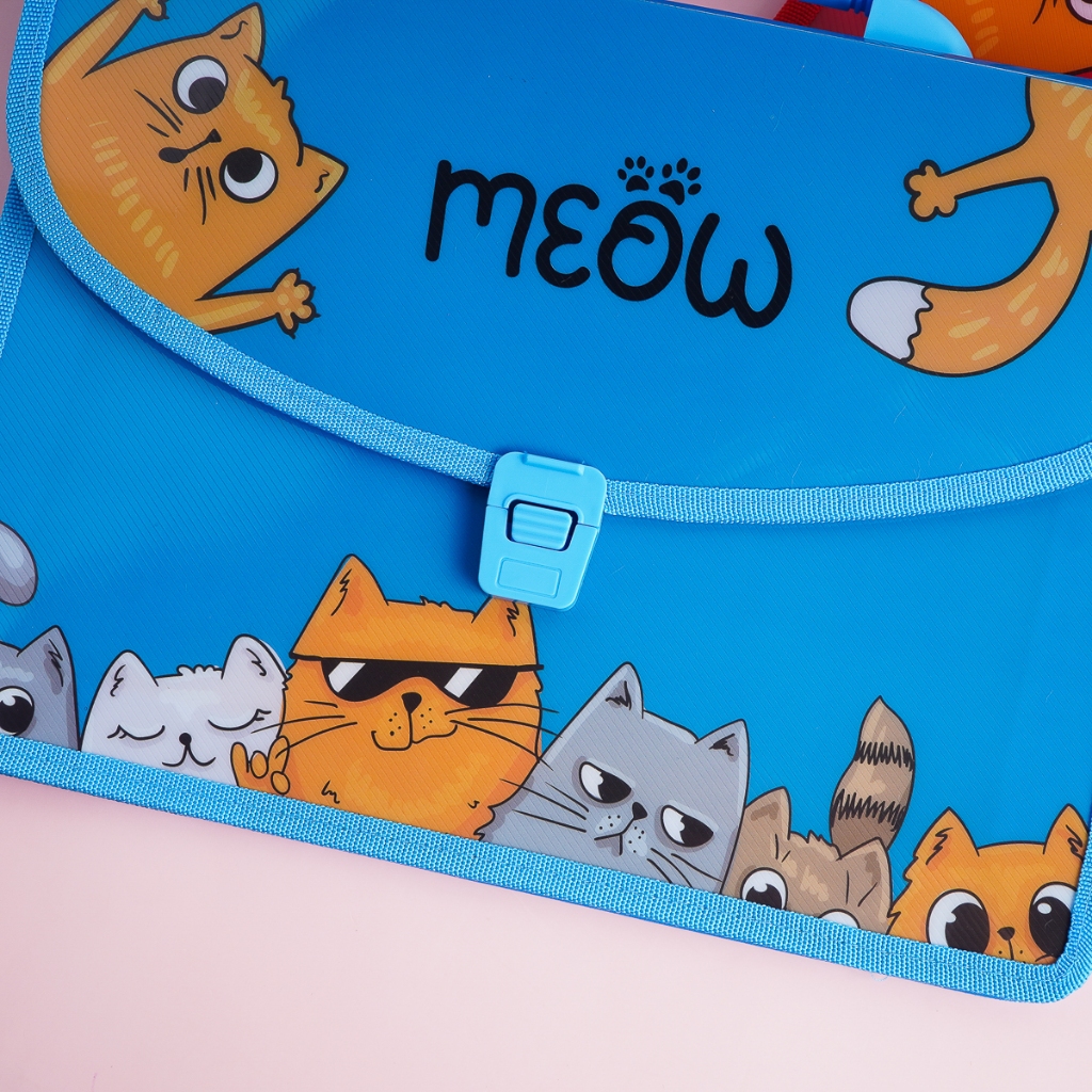 Cặp học thêm 2 ngăn CLASSMATE Thiết Kế Meow Dễ Thương, Chất Liệu Nhựa Nguyên Sinh An Toàn CL-SB310 (34,5 x 24 x 10cm)