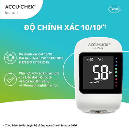 Máy đo đường huyết Accu-Chek Instant + Hộp 25 que thử và 10 kim chích - Hàng Chính Hãng