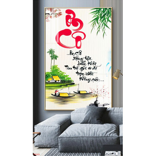 Tranh Treo Tường 20/11 Tri Ân Thầy Cô Chữ Thư Pháp 01 - Tranh Laminate Tráng Gương (60x90cm)
