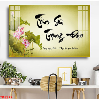 Tranh Treo Tường 20/11 Tri Ân Thầy Cô Chữ Thư Pháp 01 - Tranh Laminate Tráng Gương