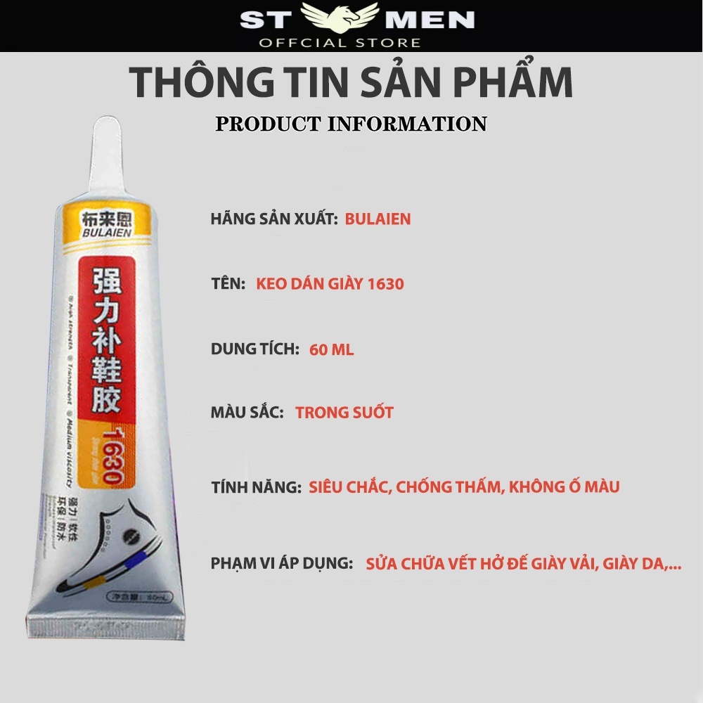 Keo Dán Giày Dép Chuyên Dụng Bulaien 60 ml - Dính Siêu Chắc, Trong Suốt