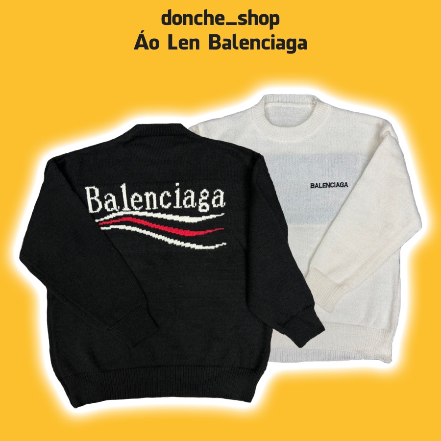 Áo Len Balenciaga Sweater Phối Chữ To Mặt Sau Nhỏ Nhỏ Mặt Trước - Áo ...
