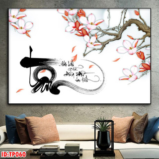 Tranh Treo Tường 20/11 Tri Ân Thầy Cô  Chữ Tâm - Tranh Laminate Tráng Gương (60x90cm)