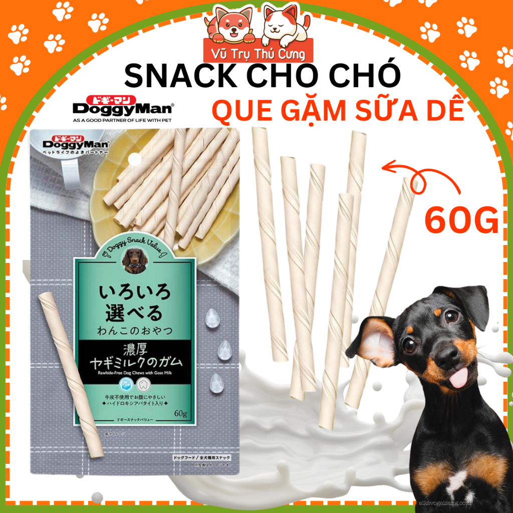 Thanh que gặm hương Sữa Dê cho chó DoggyMan 60g