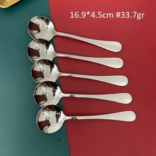 Sét 5 Chiếc Thìa (muỗng) Inox Tròn Dùng ăn Cơm, Cháo ,Phở…Chất Lượng Dày Bóng Sáng