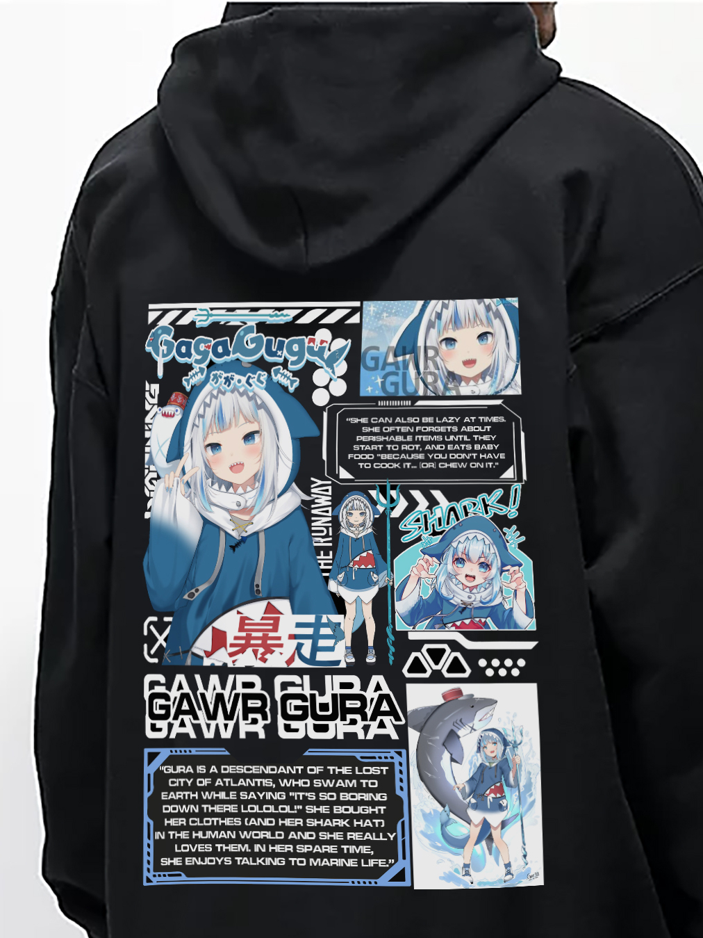 Trang Phục Gawr Gura Hoodie Shopee Hololive Tiếng Anh VTuber Gawr
