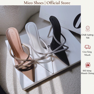 ( Fullbox ) Guốc Nữ Mieo Shoes / Guốc Nhọn Mũi Nhọn Quai Đá Chéo D2441 D2442 D2443