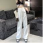Quần thô, quần Jeans Nữ màu trắng, chất dầy dặn, quần cạp cao ống thắng phong cách trẻ trung.