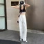 Quần thô, quần Jeans Nữ màu trắng, chất dầy dặn, quần cạp cao ống thắng phong cách trẻ trung.