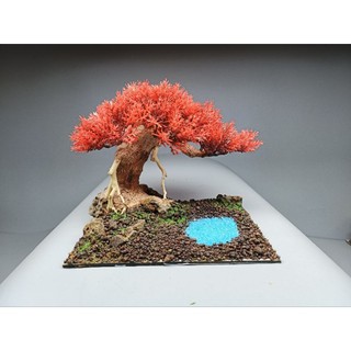 Tiểu cảnh Cây Đa Bên Hồ nước ( Cây Gỗ Lũa Bonsai kết hợp dòng suối) dành cho bể cá cảnh, bể cá thủy sinh