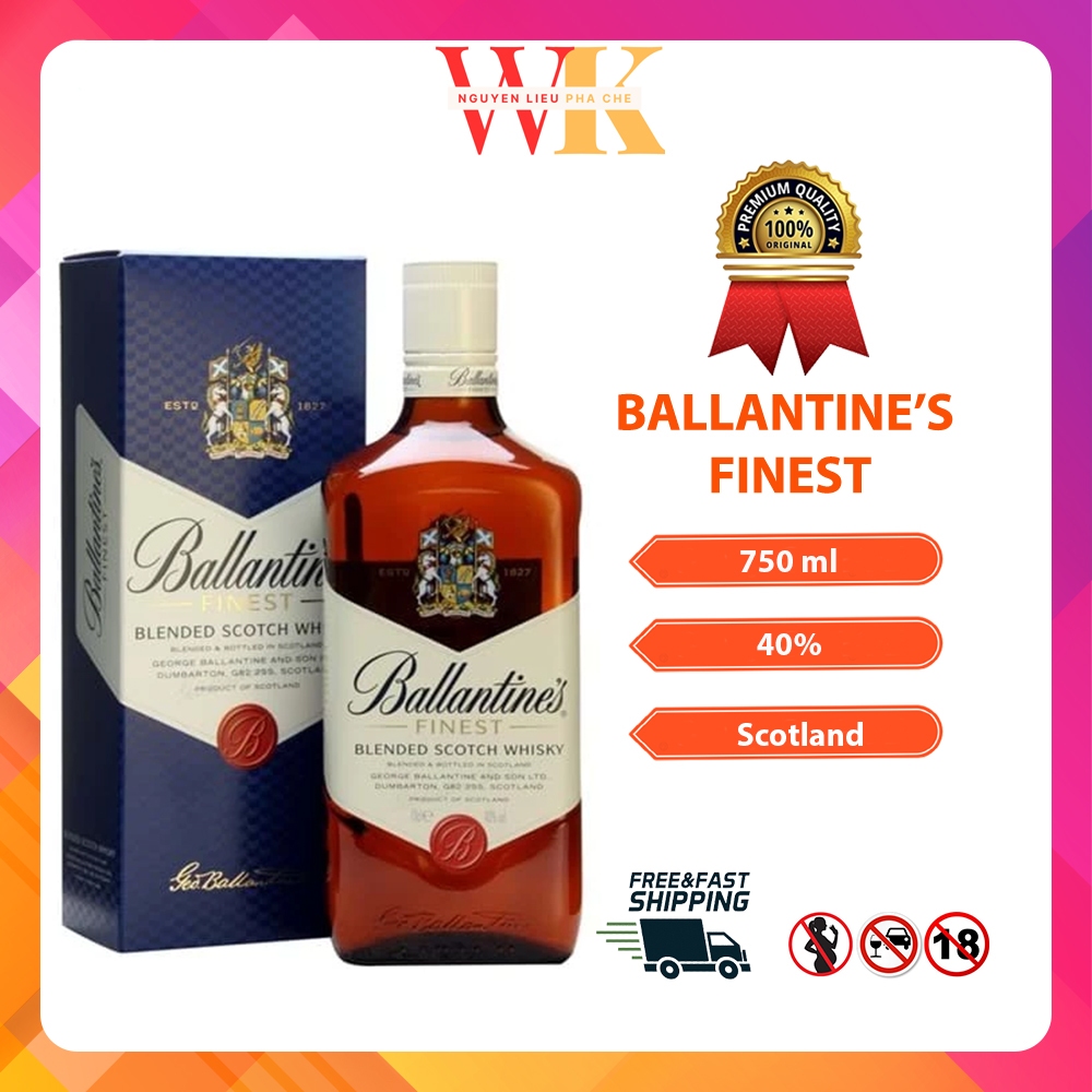 BALLANTINES FINEST 750ml chính hãng scotch whisky | Shopee Việt Nam