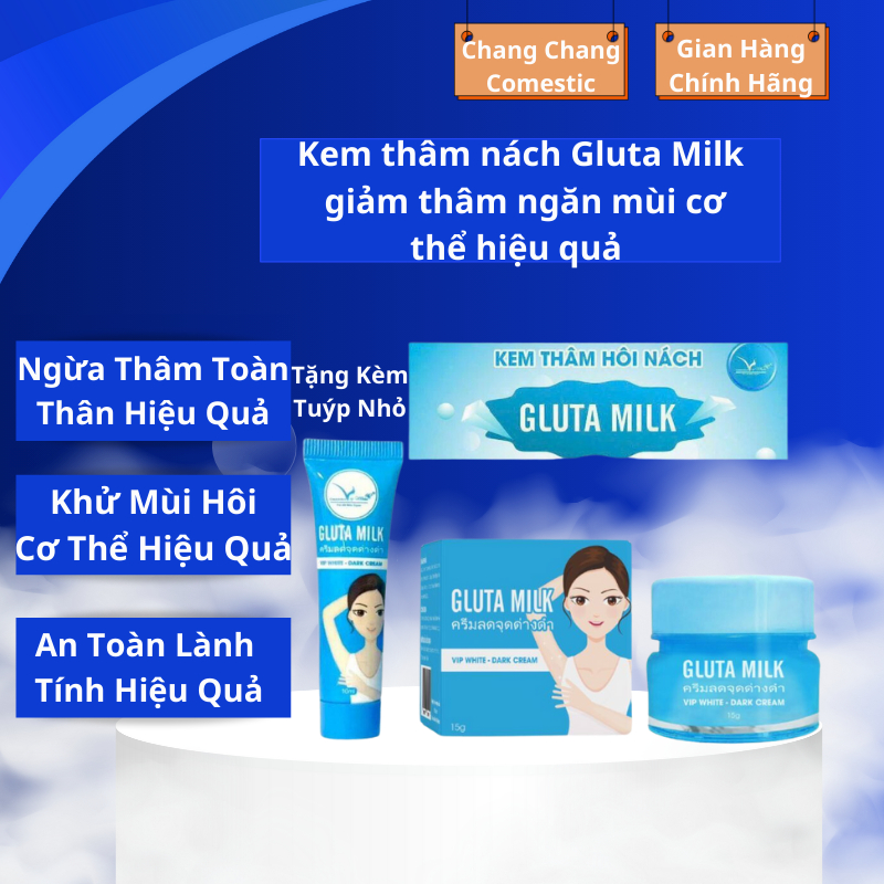 Kem thâm nách Gluta Milk giảm thâm ngăn mùi cơ thể hiệu quả hộp 15gram