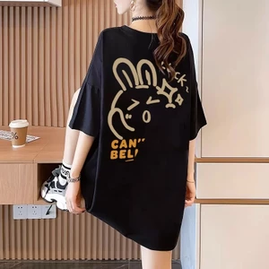 Áo thun nữ HappyFamily - Mẫu tay lở in họa tiết chú thỏ đáng yêu Cant Believe chất cotton 100 Cao Cấp