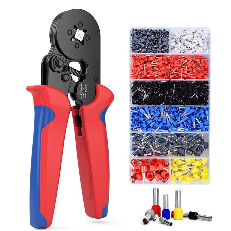 Kìm bấm cos pin rỗng, bấm cos pin thông HSC8 6-4A tự điều chỉnh, hộp ...