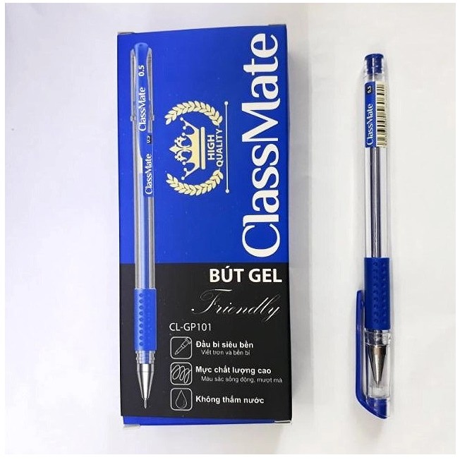 1 Hộp 12 chiếc Bút gel , Bút bi nước classmate CL-GP101 xanh ; Đen ...