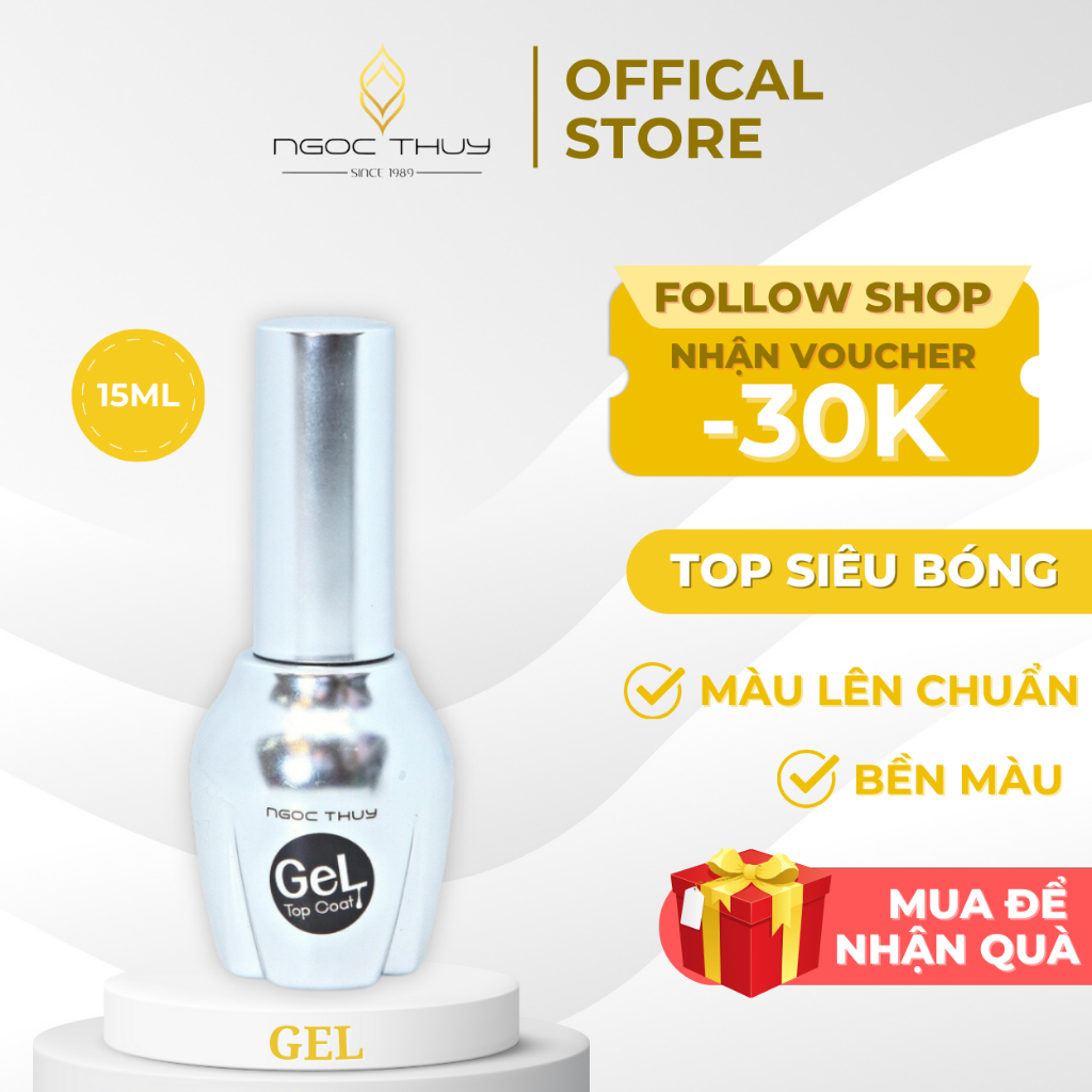 Sơn Móng Tay Top Siêu Bóng Gel Lạnh - Ahever - Ngọc Thủy Nail - 15ml