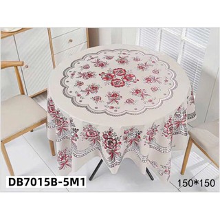 KHĂN TRẢI BÀN TRÒN 3D MÀU ĐỎ SANG TRỌNG KHÔNG THẤM DẦU MỠ Z78