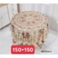KHĂN TRẢI BÀN TRÒN 3D MÀU ĐỎ SANG TRỌNG KHÔNG THẤM DẦU MỠ GD018