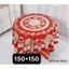 KHĂN TRẢI BÀN TRÒN 3D MÀU ĐỎ SANG TRỌNG KHÔNG THẤM DẦU MỠ GD018
